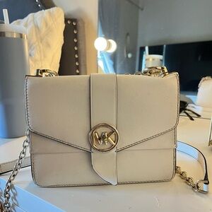 Michael Kors Cream Pebbled Leather Crossbody Bag